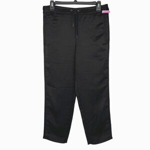T by Alexander Wang Cropped Satiny Drawstring Pants Black Size 0 NWOT